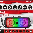 Loa Di Động Karaoke KIMISO QS-403 (Bass đôi 4x2, 1 Micro có dây)