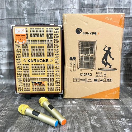 Loa Kéo Di Động Karaoke SunyBOX X10Pro (Bass 10, 2 Micro)