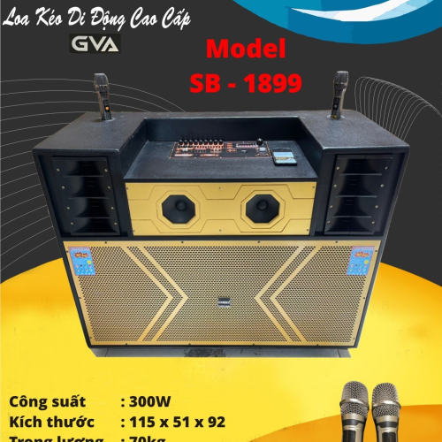 Loa Kéo Di Động GVA SB - 1899 (Bass 50cm x2, 2 Micro)